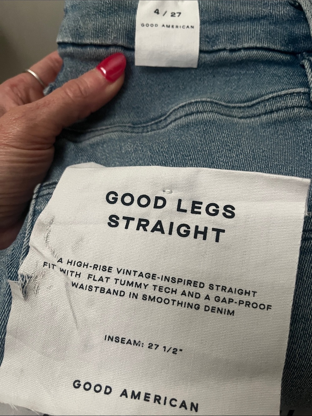 Good American Good legs straight jeans size 4/27 Highrise Vintage straight fit - Picture 5 of 6
